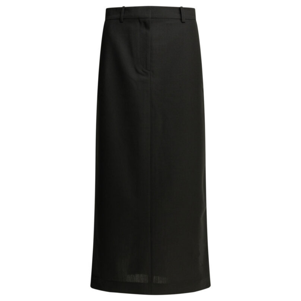 Design sans titre (7) Toteme jupe longue femme noire en laine et polyester – Image 1