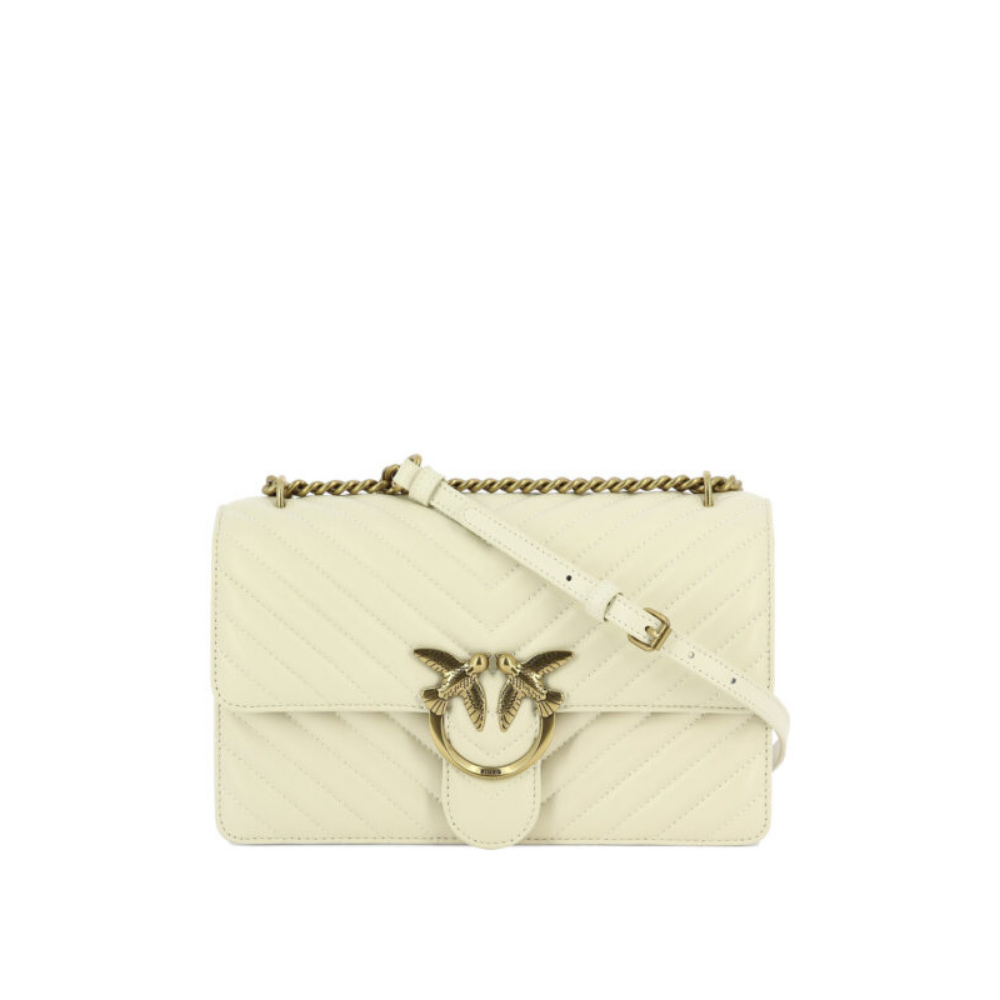 Design sans titre Pinko sac bandoulière femme blanc en cuir – Image 1