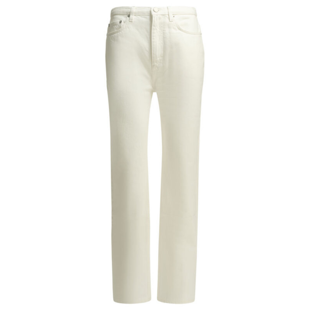 Design sans titre LouLou De Saison jean femme blanc en coton – Image 1