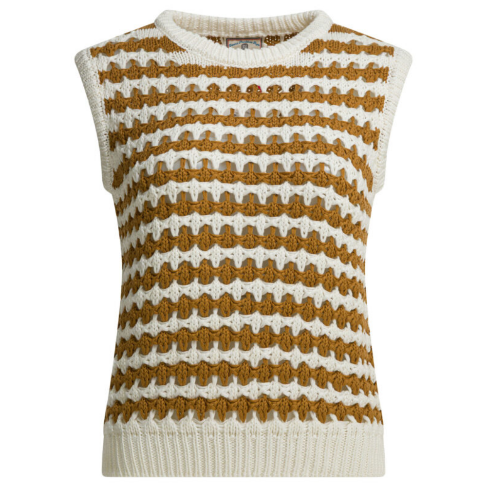 Design sans titre (9) Ines de la Fressange pull femme beige en pur coton – Image 1