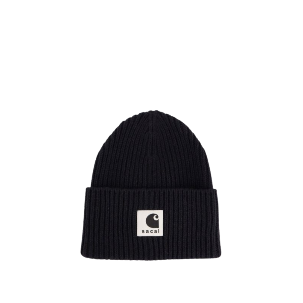 Sans titre (1000 x 1000 px) - 2026-05-21T192720.065 Sacai x Carhartt WIP bonnet homme noir en laine – Image 1
