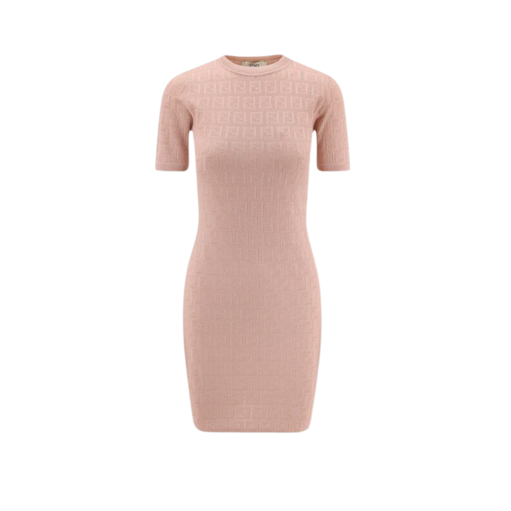Sans titre (1000 x 1000 px) - 2026-05-22T012349.677 Fendi robe femme rose en coton et viscose à motif FF – Image 1