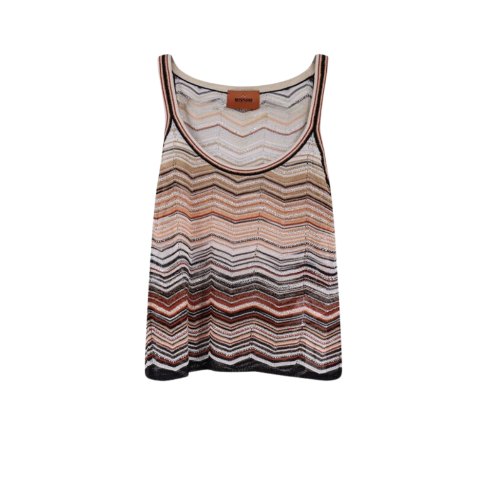 Sans titre (1000 x 1000 px) - 2026-05-22T193408.420 Missoni top de débardeur femme multicolore en viscose à motif chevron laminé – Image 1