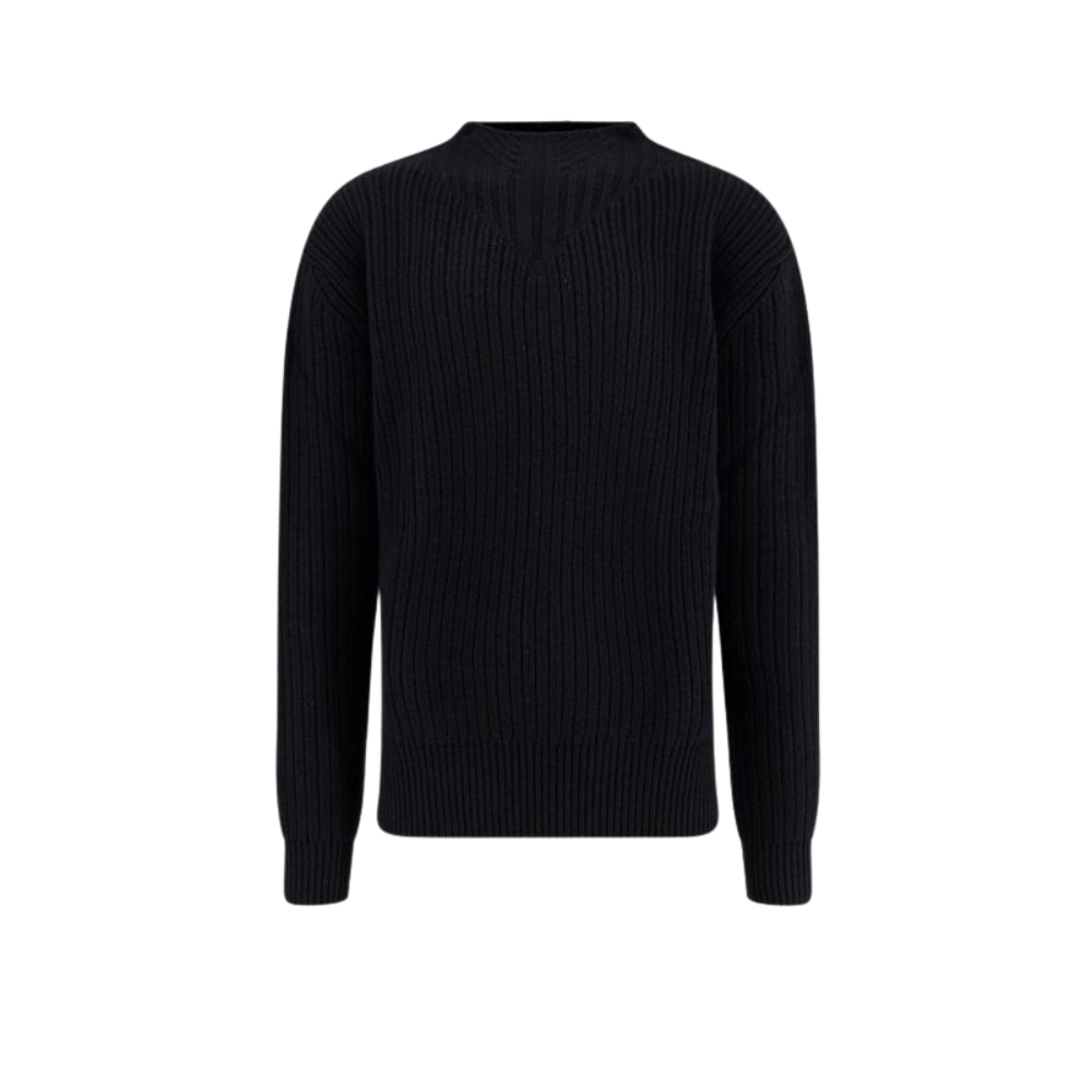 Sans titre (1000 x 1000 px) - 2026-05-24T002923.732 rick owens pull homme noir fisherman round neck en laine – Image 1
