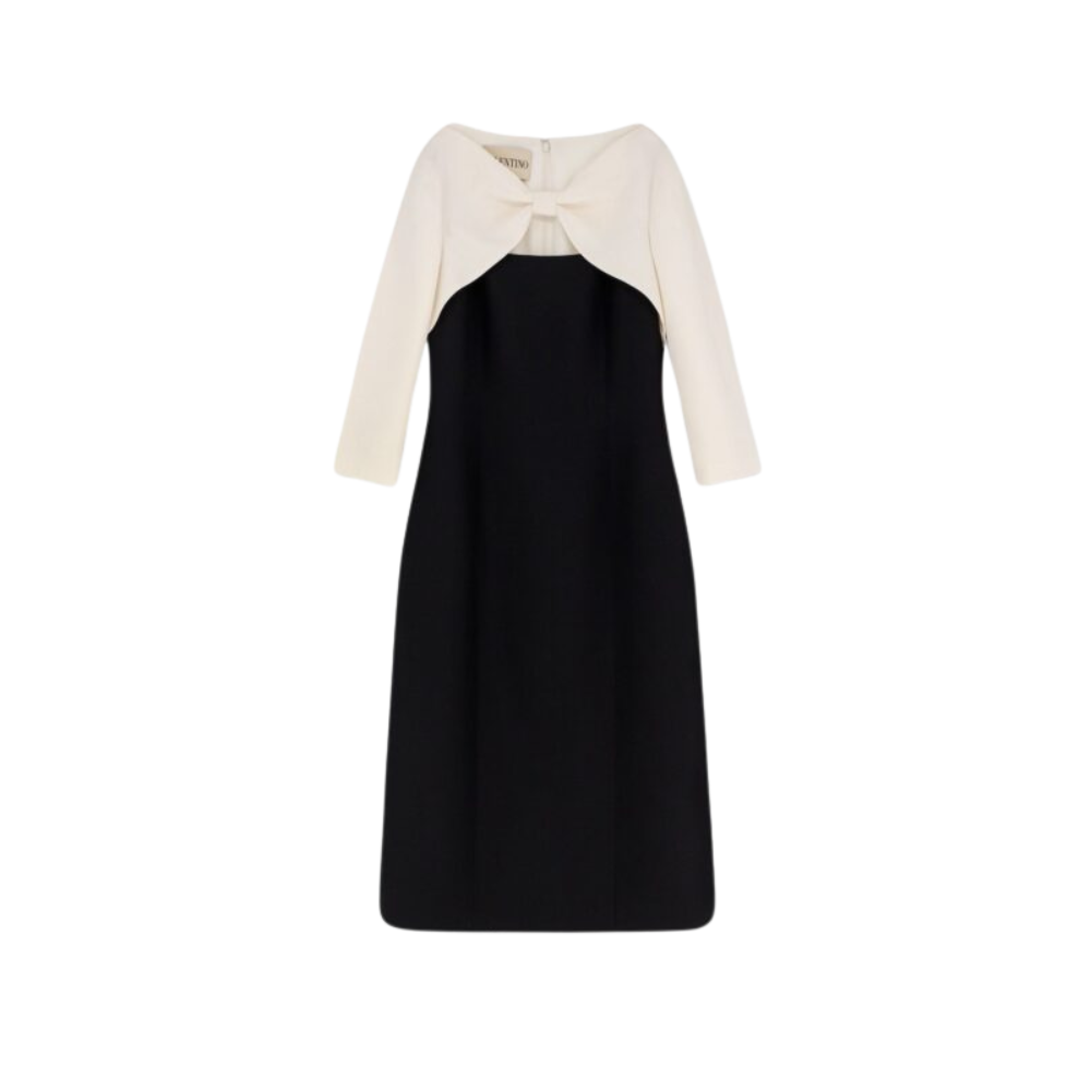 Sans titre (1000 x 1000 px) - 2026-06-17T212753.566 VALENTINO robe midi en crêpe pour femme noire – Image 1