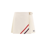 MIU MIU jupe plissée en laine et mohair femme blanche