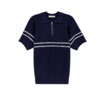 DUNST pull à demi-zip en coton homme bleu