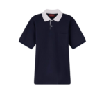 GUCCI polo en piqué de coton homme bleu