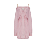 MIU MIU robe chemise en coton rayé femme rose