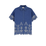 MC2 SAINT BARTH chemise brodée en coton femme bleue