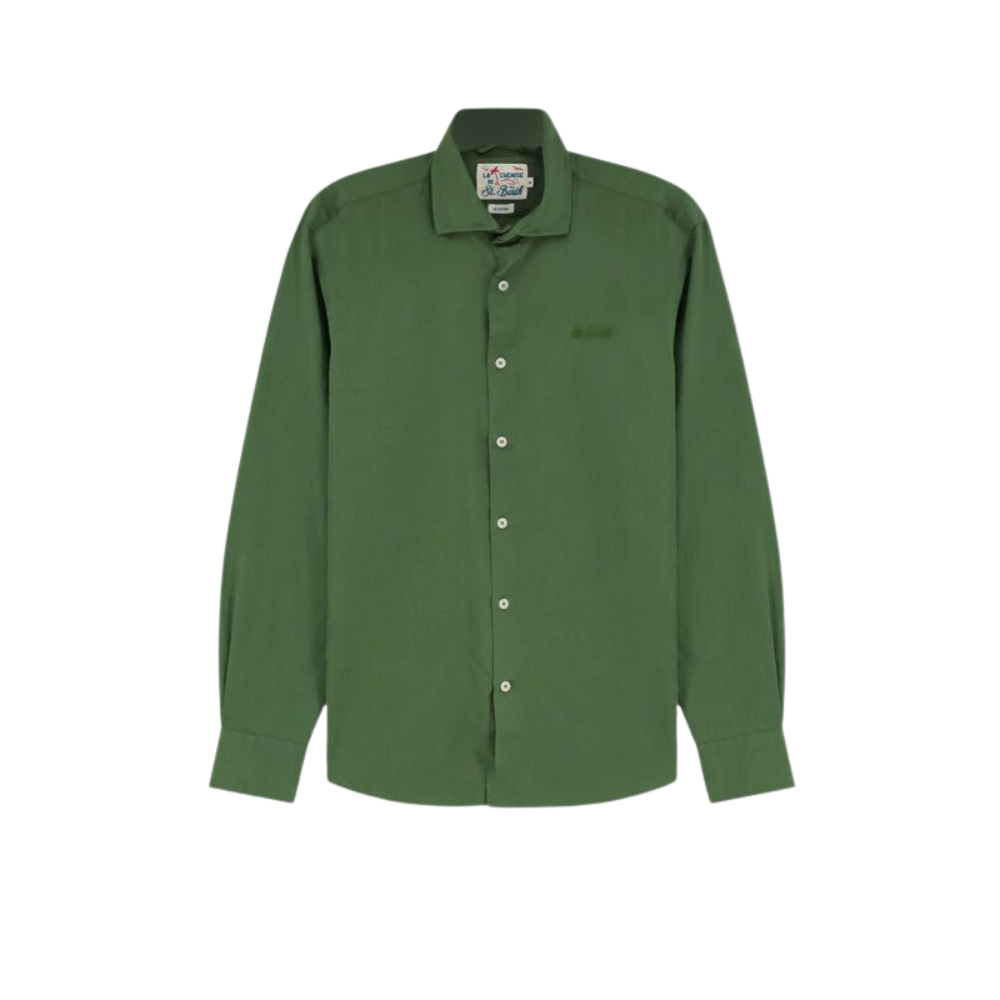 Sans titre (1000 x 1000 px) - 2026-07-23T190712.426 MC2 SAINT BARTH chemise en coton homme verte – Image 1