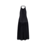 RÓHE longue robe plissée femme noire