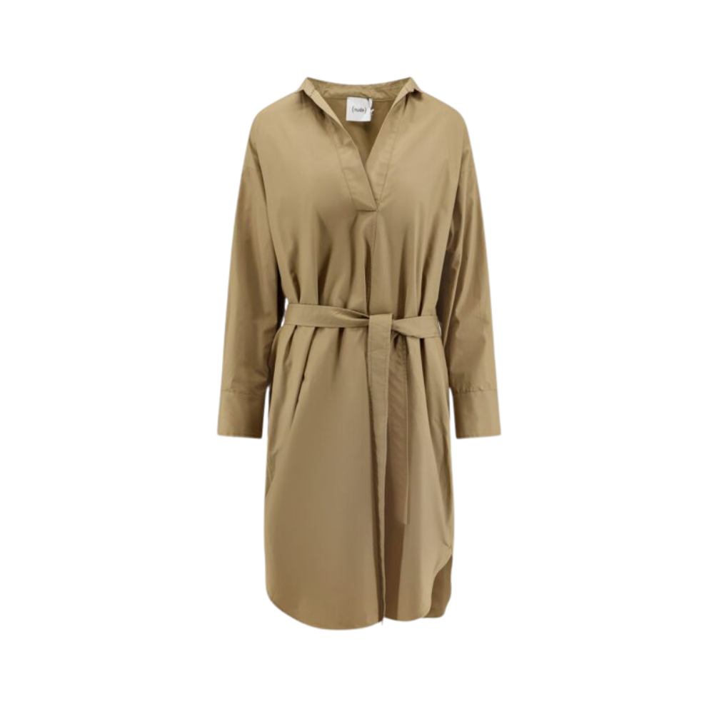 Sans titre (1000 x 1000 px) - 2026-07-23T203035.382 NUDE robe en coton avec ceinture femme beige – Image 1