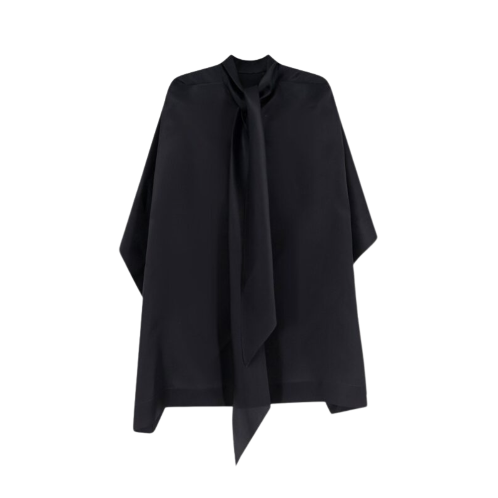 Sans titre (1000 x 1000 px) - 2026-07-24T004025.498 ALBERTA FERRETTI cape en soie femme noire – Image 1