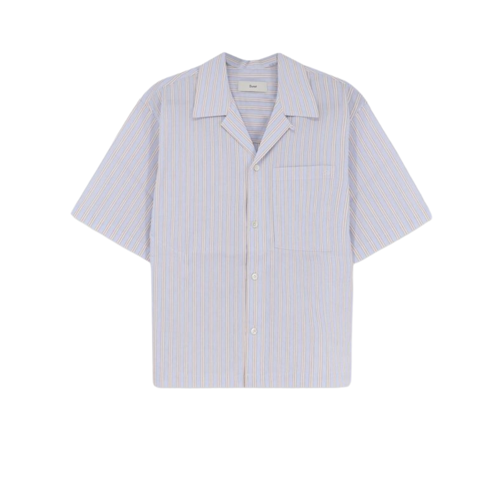 Sans titre (1000 x 1000 px) (72) DUNST chemise à rayures en coton homme beige – Image 1
