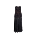 RETROFETE robe longue en dentelle femme noire