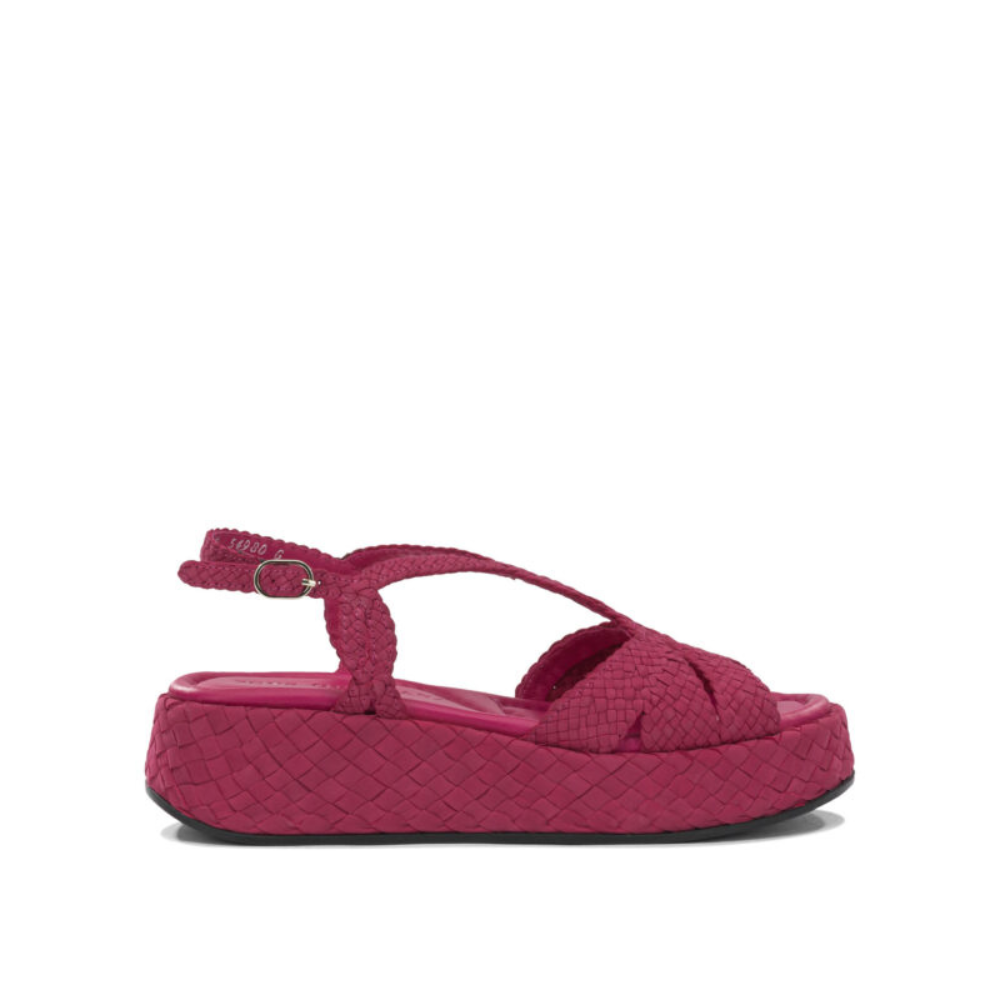 Sans titre (1000 x 1000 px) (78) Pons quintana sandales femme fuchsia en cuir tressé – Image 1