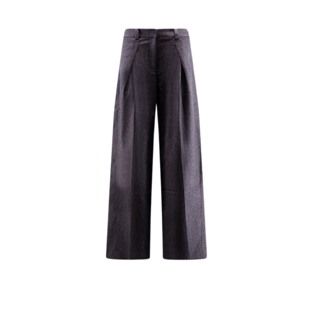 Sans titre (1000 x 1000 px) (79) Boss pantalon femme bleu en laine et viscose – Image 1