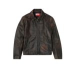 DIESEL blouson en cuir homme marron