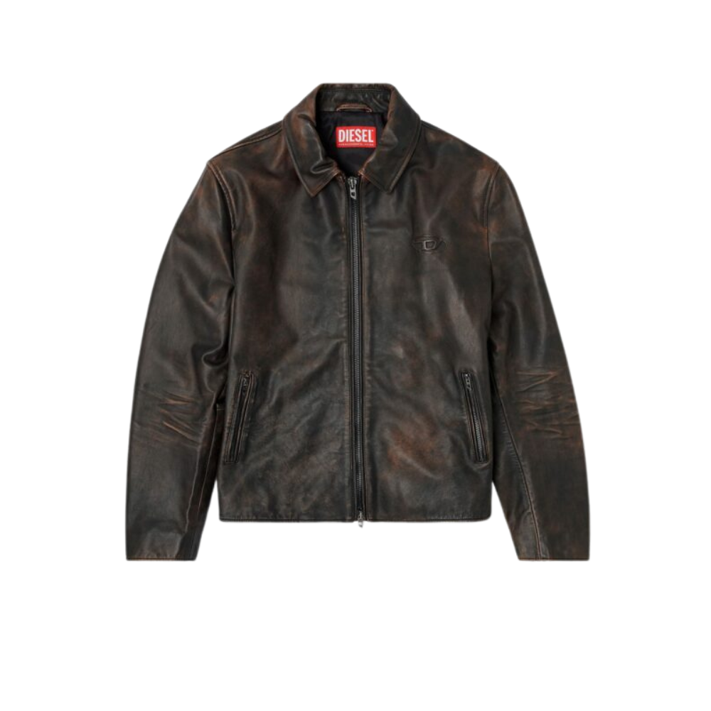 Sans titre (1000 x 1000 px) (80) DIESEL blouson en cuir homme marron – Image 1