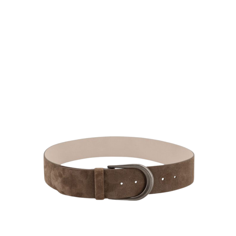 Sans titre (1000 x 1000 px) (81) BRUNELLO CUCINELLI ceinture en daim femme beige – Image 1