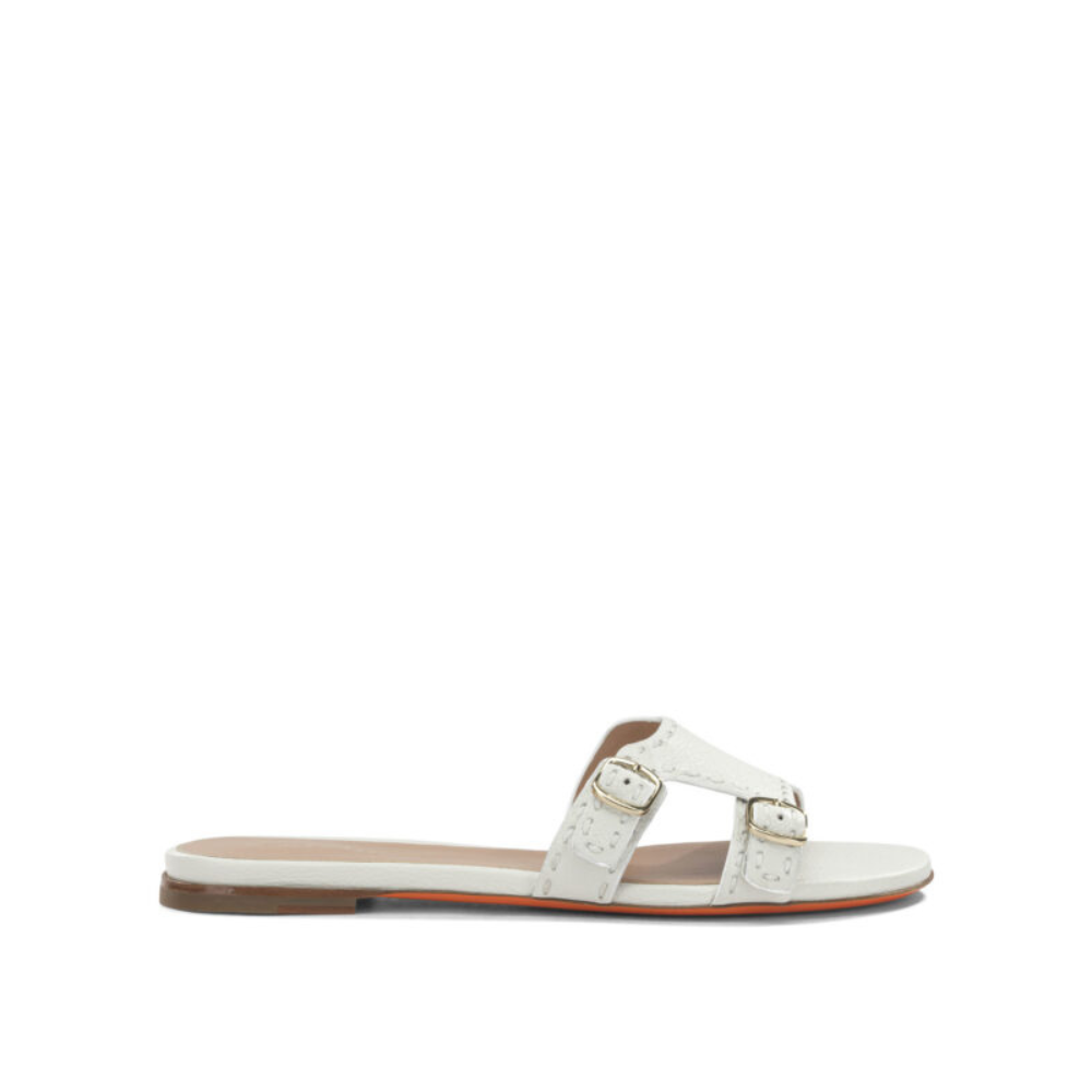 Sans titre (1000 x 1000 px) (82) Santoni sandale femme blanc en cuir – Image 1