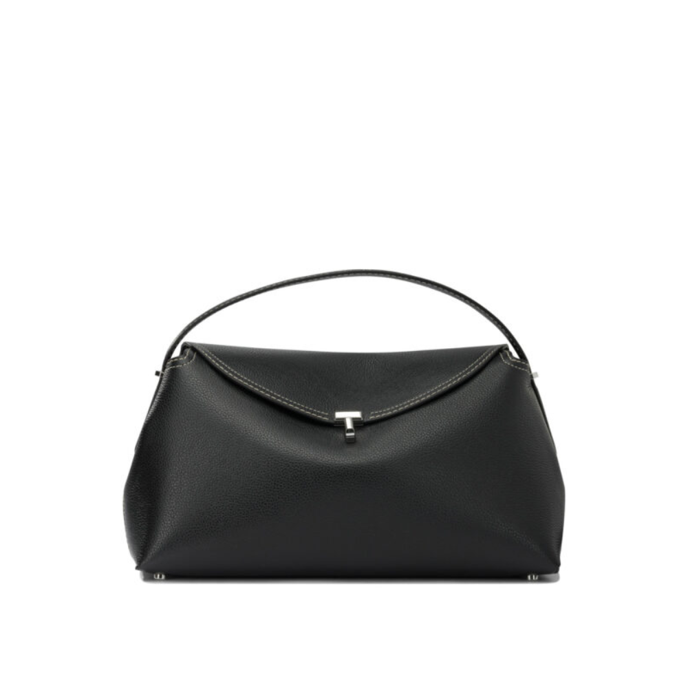 Sans titre (1000 x 1000 px) (84) Toteme sac à main femme noir medium en cuir grainé – Image 1