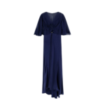 ALBERTA FERRETTI robe longue en satin femme bleue