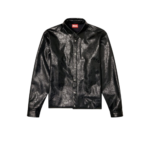 DIESEL chemise en similicuir homme noire