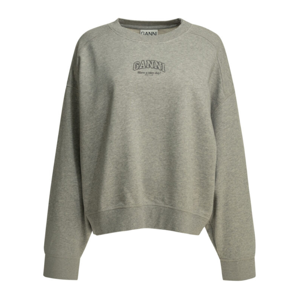 Sans titre (1000 x 1000 px) (87) Ganni sweatshirt femme gris en coton – Image 1