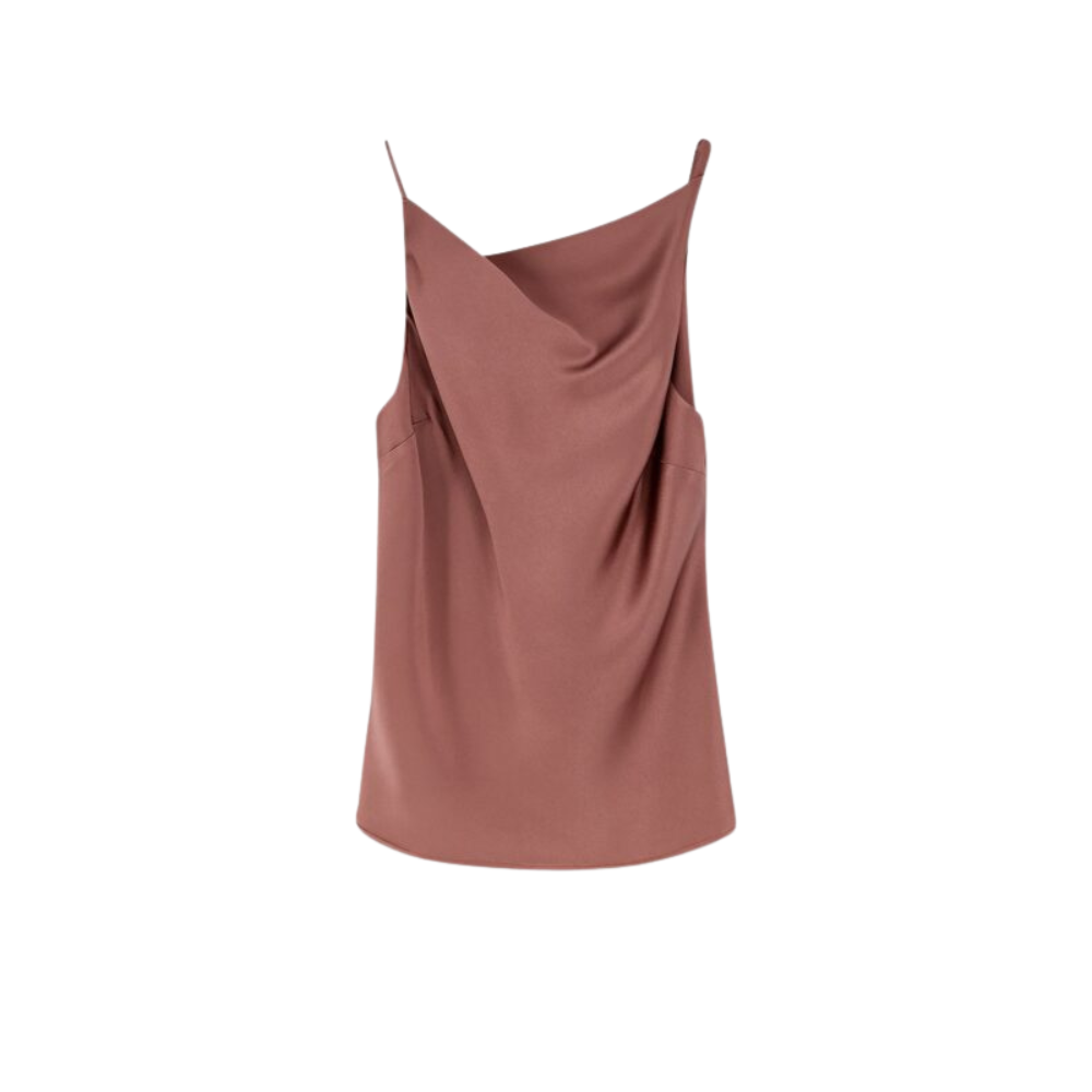 Sans titre (1000 x 1000 px) (89) ALYSI top en satin femme marron – Image 1