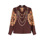 VERSACE chemise informelle en soie femme marron