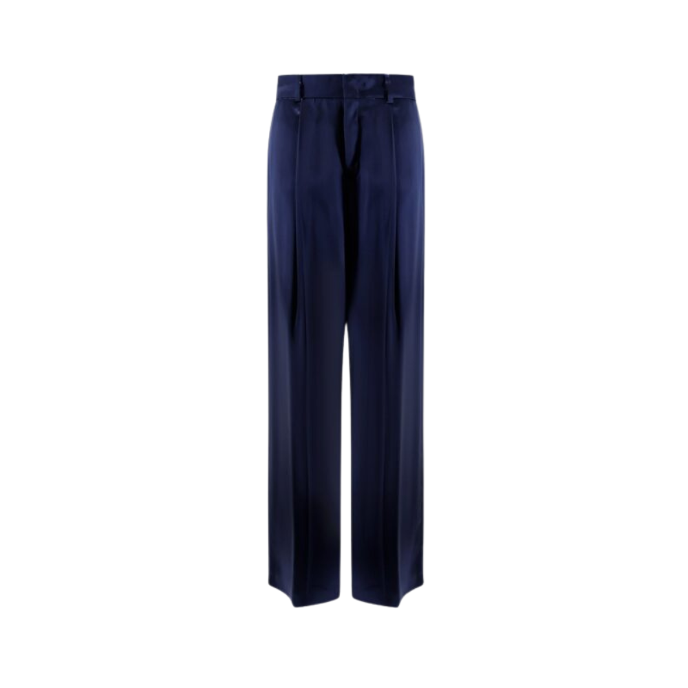 Sans titre (1000 x 1000 px) (92) ALBERTA FERRETTI pantalon en satin femme bleu – Image 1