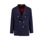 BRUNELLO CUCINELLI blazer en soie homme bleu