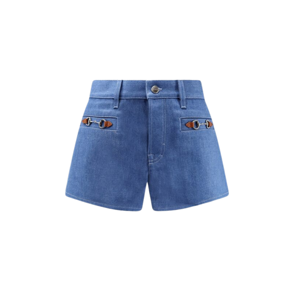 Sans titre (1000 x 1000 px) (99) GUCCI short en coton femme bleu – Image 1