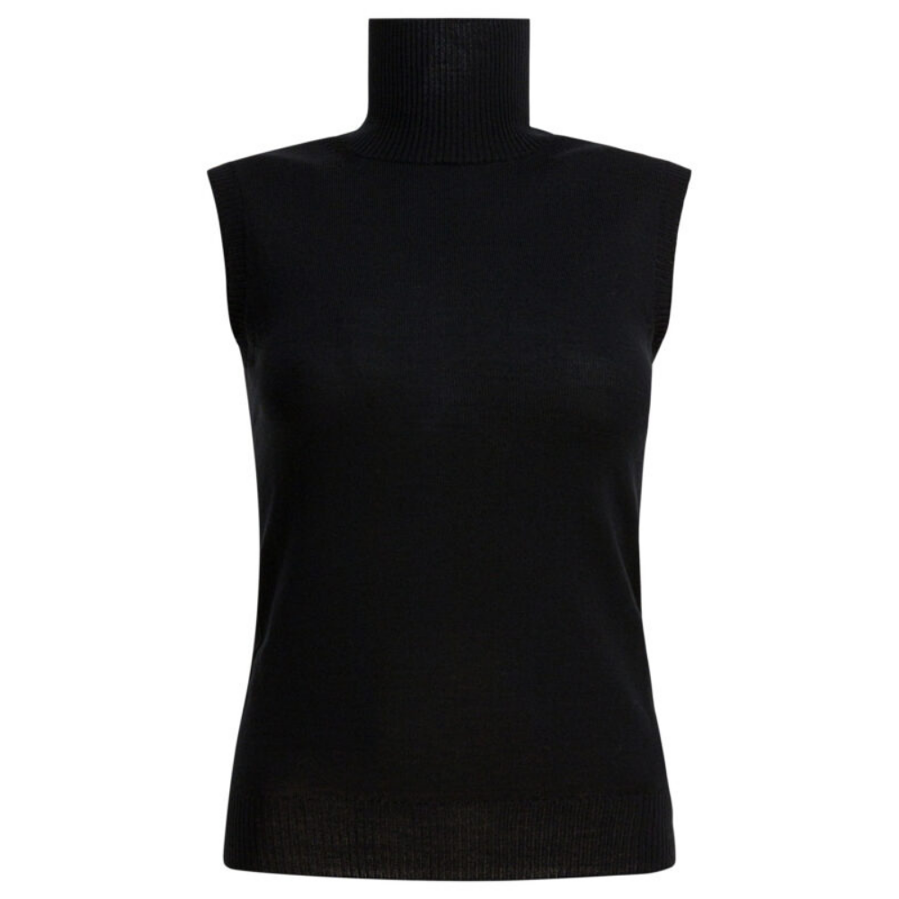 Design sans titre (12) Max Mara Sportmax top sans manches femme noir en laine – Image 1