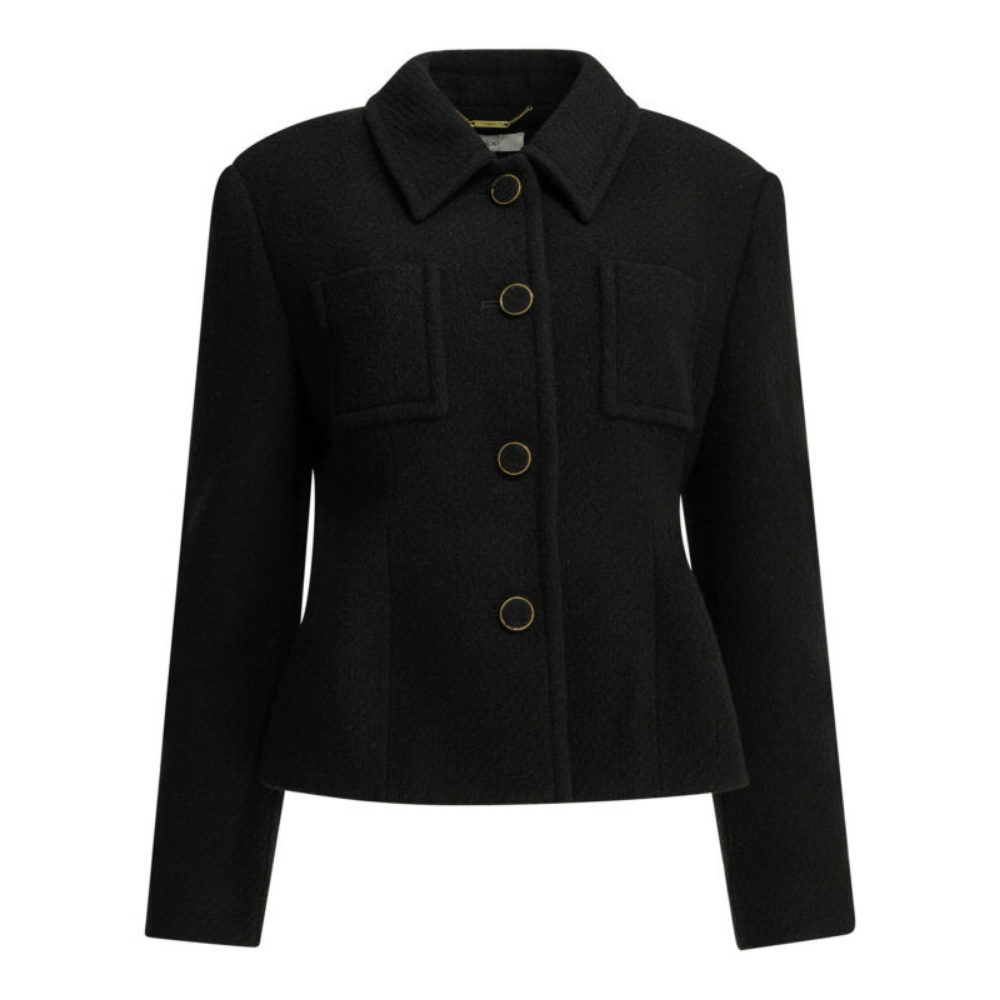 Design sans titre (13) Chloé blazer femme noir en laine – Image 1