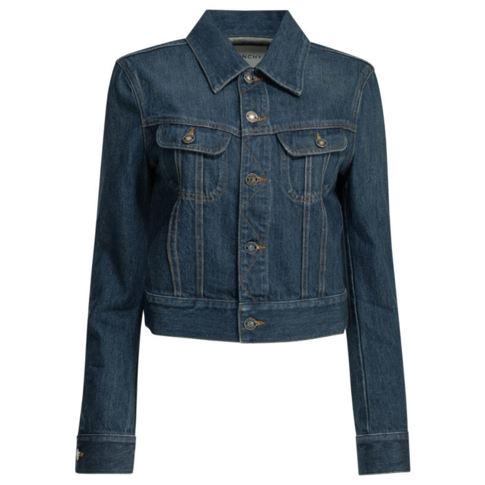 Design sans titre (15) Givenchy veste en jean femme bleue en coton – Image 1