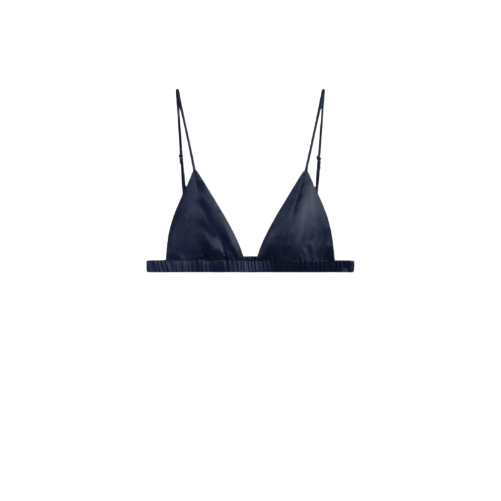 Design sans titre (17) the frankie shop brassière femme bleue en satin – Image 1