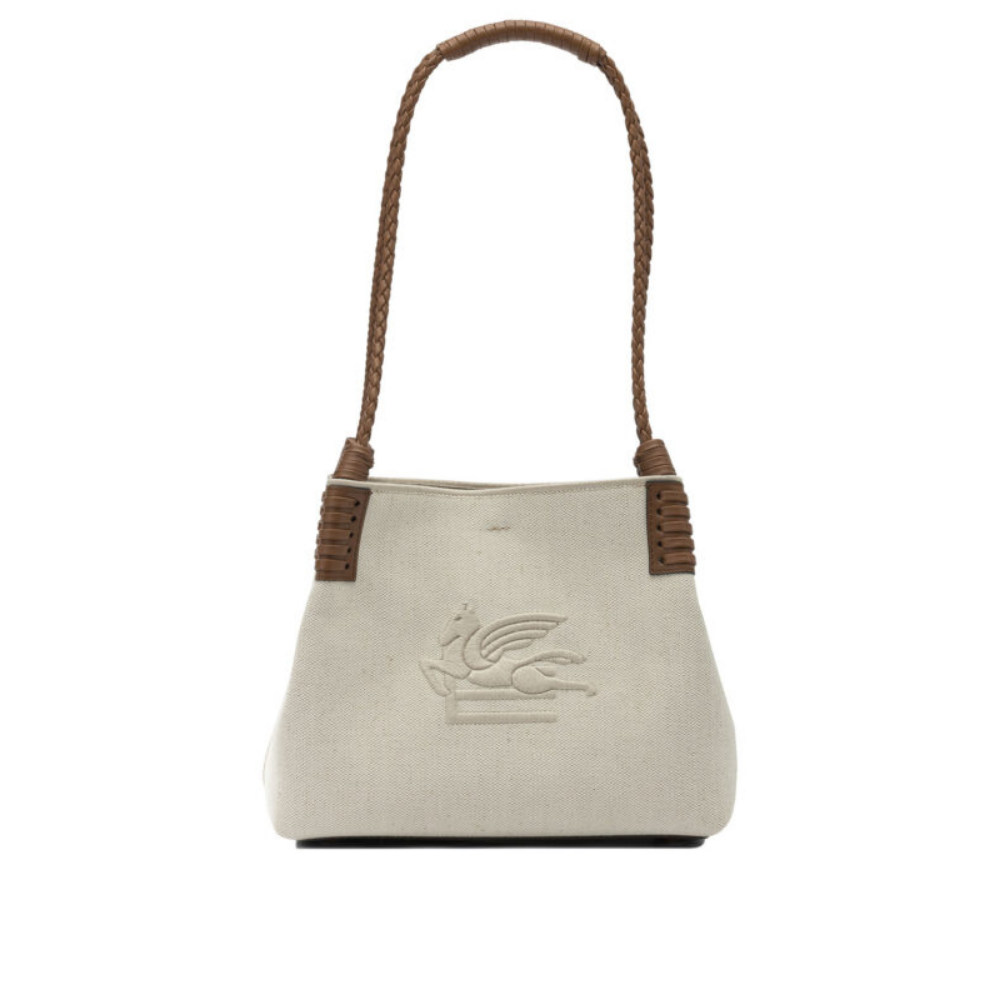 Design sans titre (17) Etro sac à épaule femme blanc Libra en toile – Image 1