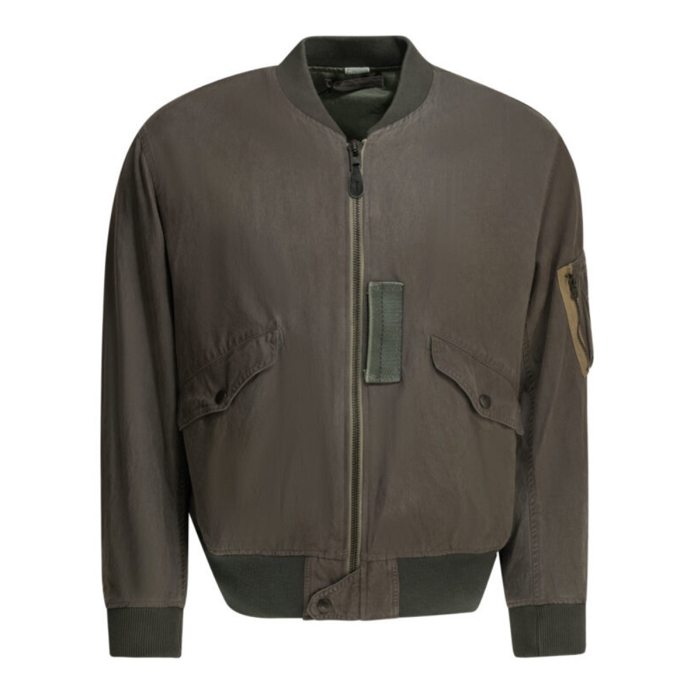 Design sans titre (2) A.Presse bomber homme en soie et coton violet – Image 1