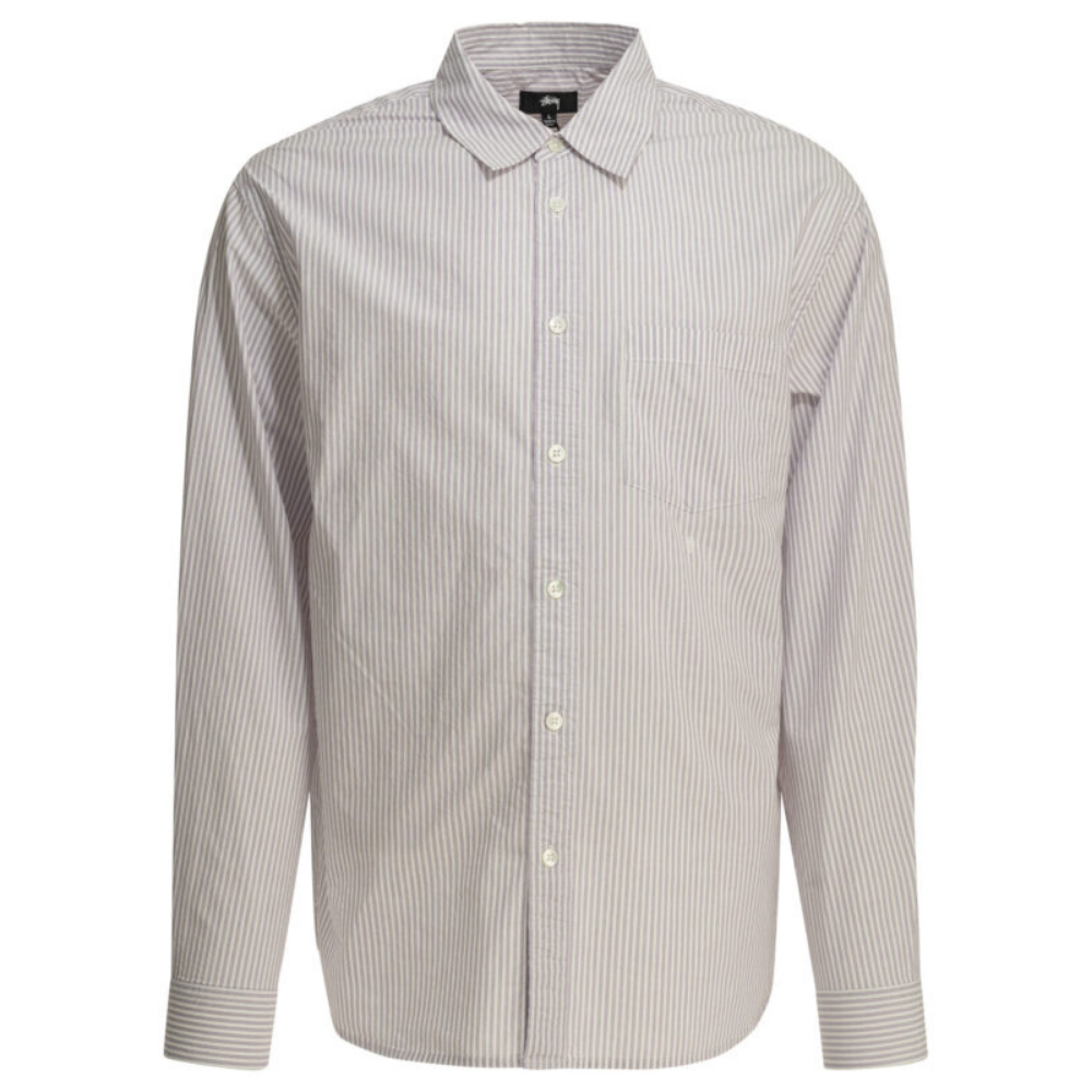 Design sans titre (20) Stüssy chemise homme beige en coton – Image 1