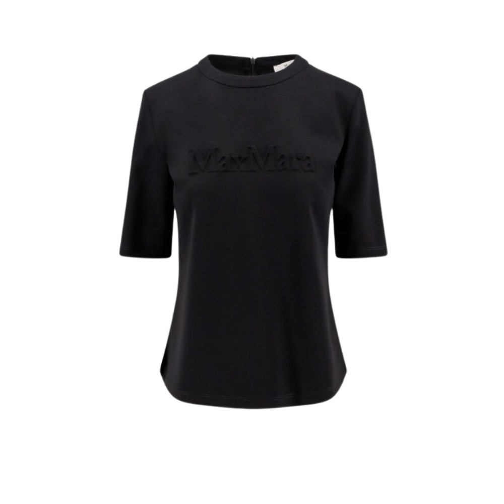 Design sans titre (20) Max Mara t-shirt femme noire en laine – Image 1