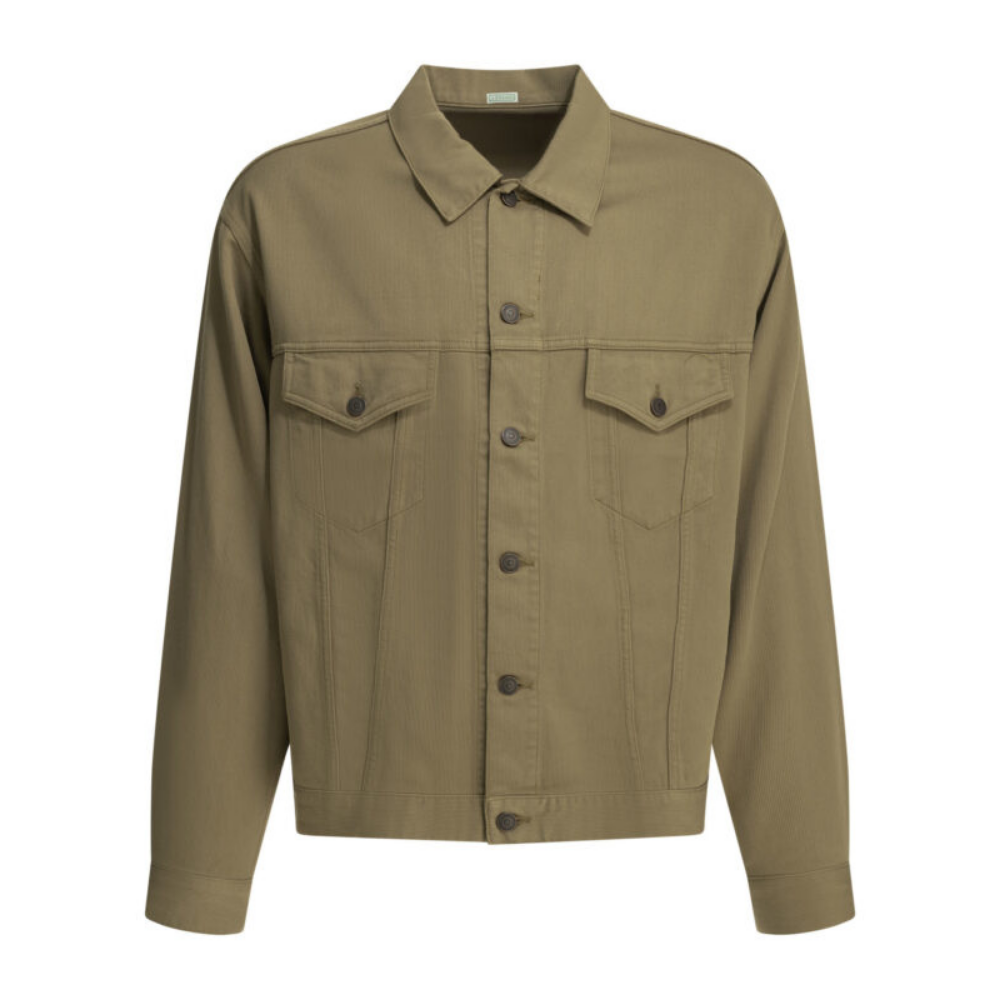 Design sans titre (20) A.Presse veste homme beige en soie et coton – Image 1