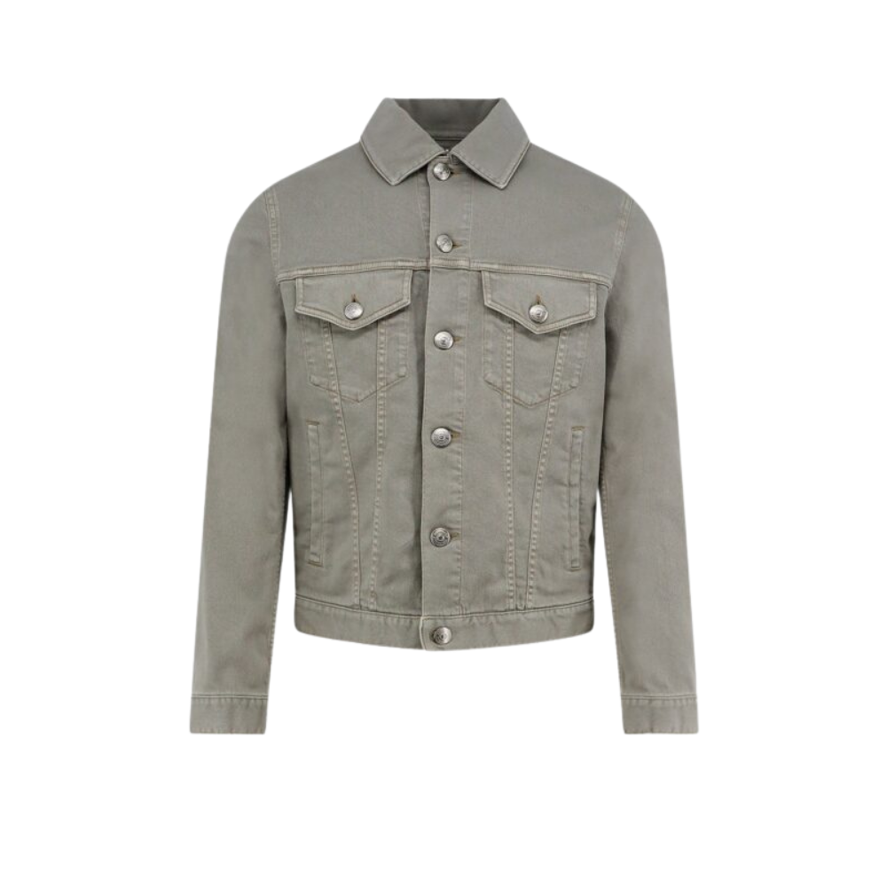 Design sans titre (21) Brunello Cucinelli veste homme grise en coton – Image 1