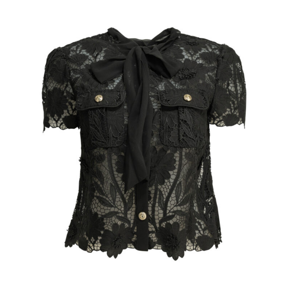 Design sans titre (26) SELF-PORTRAIT blouse en dentelle femme noire – Image 1