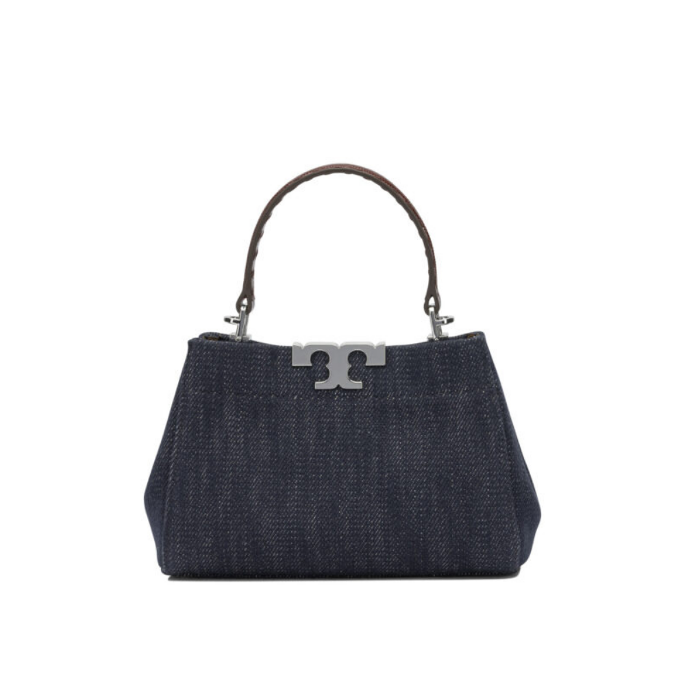 Design sans titre Tory Burch sac à main femme bleu en coton et laine – Image 1