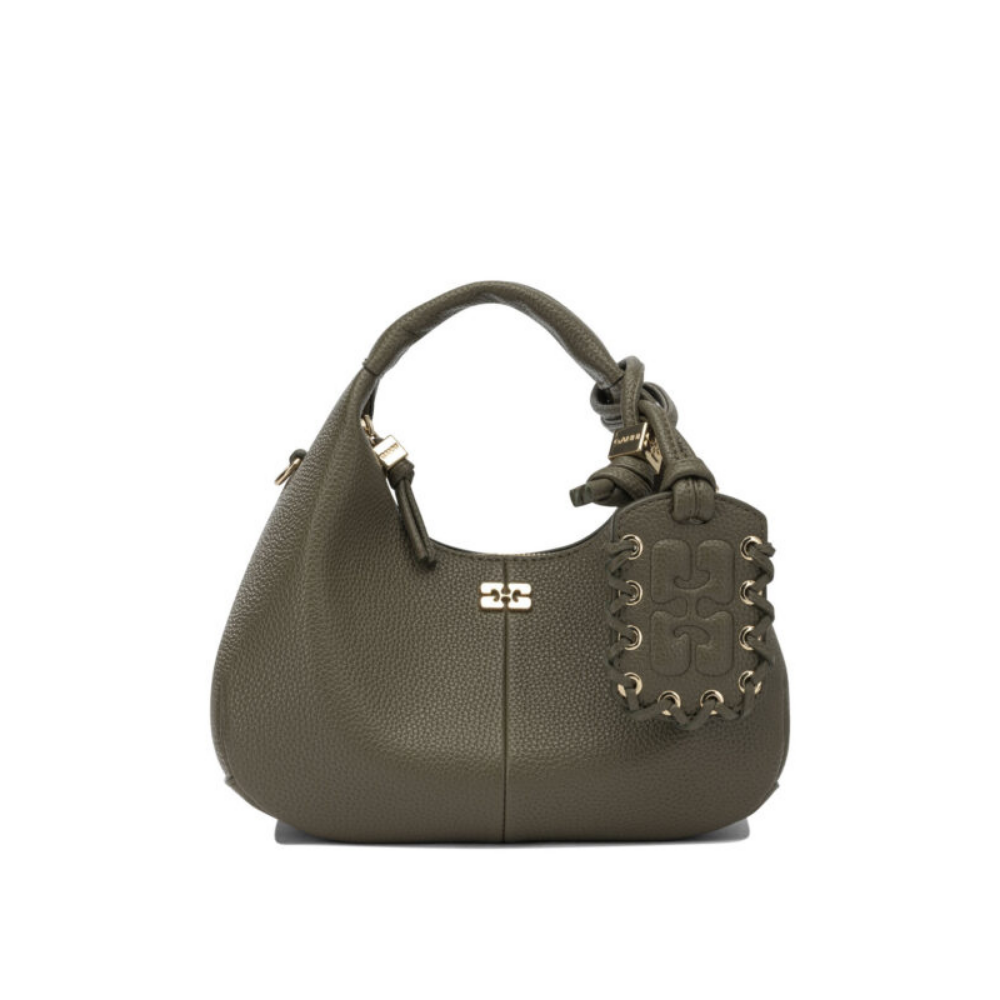Design sans titre (28) Ganni sac à main femme vert Hobo – Image 1