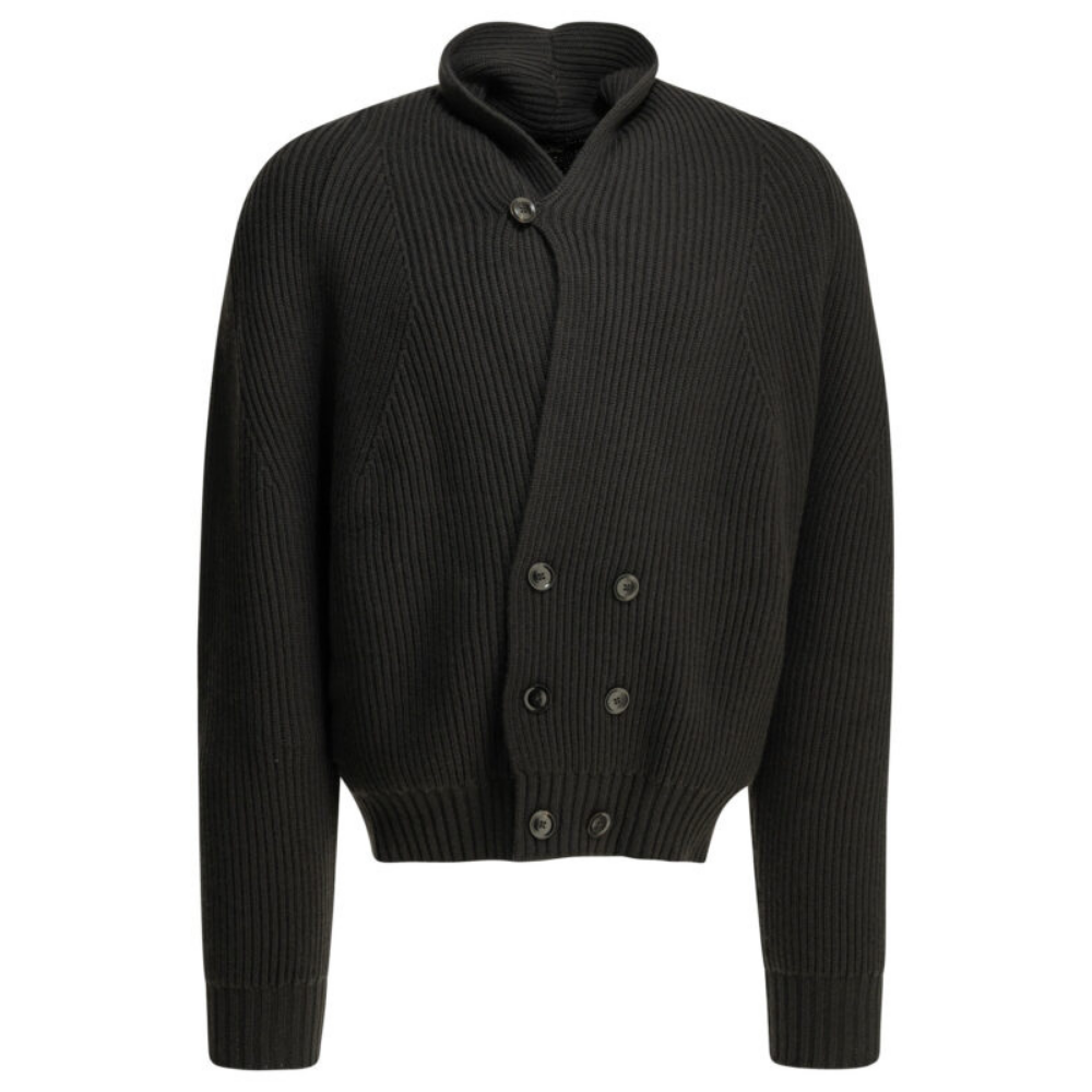 Design sans titre (28) TOM FORD cardigan homme croisé en cachemire gris – Image 1