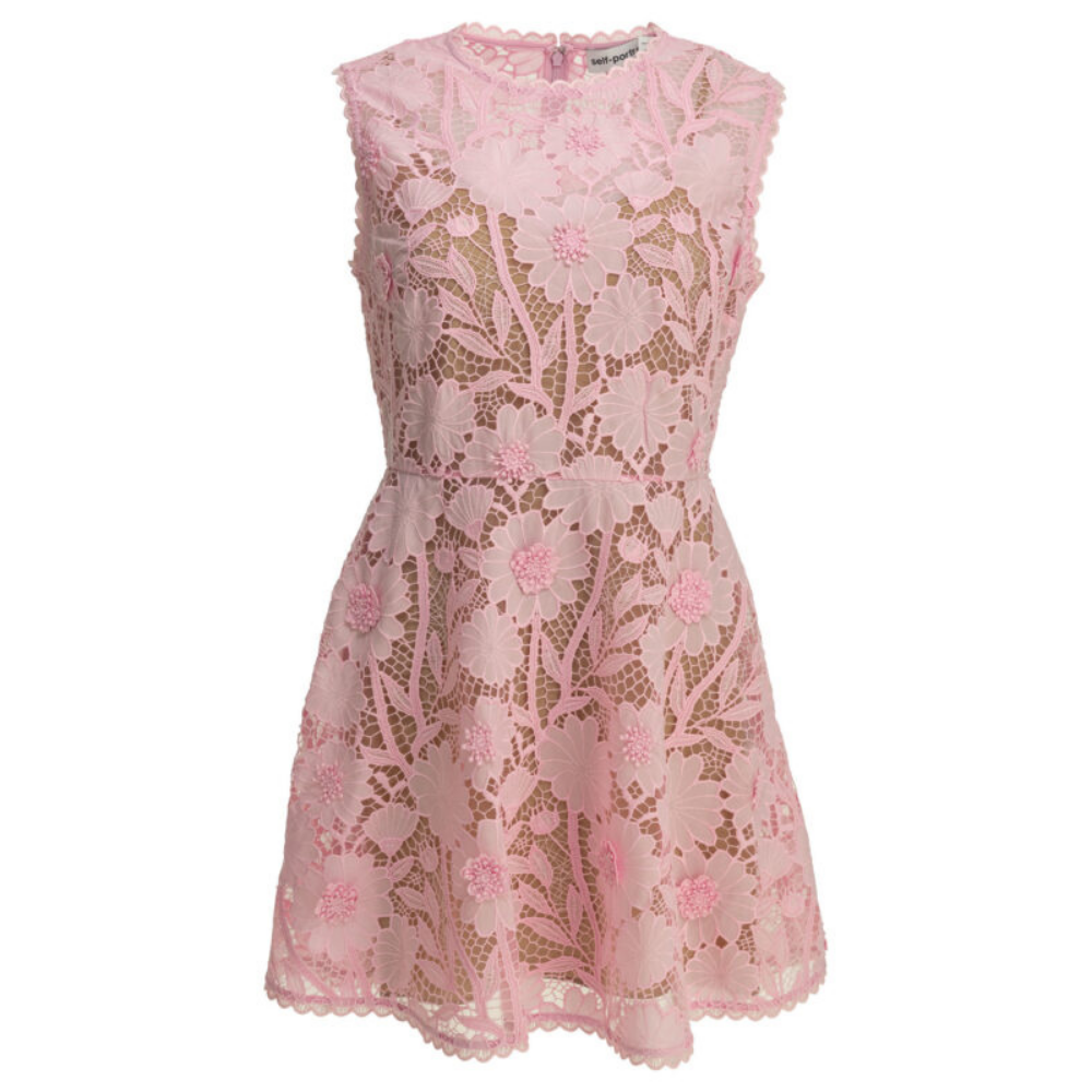 Design sans titre (32) SELF-PORTRAIT robe courte en dentelle femme rose – Image 1